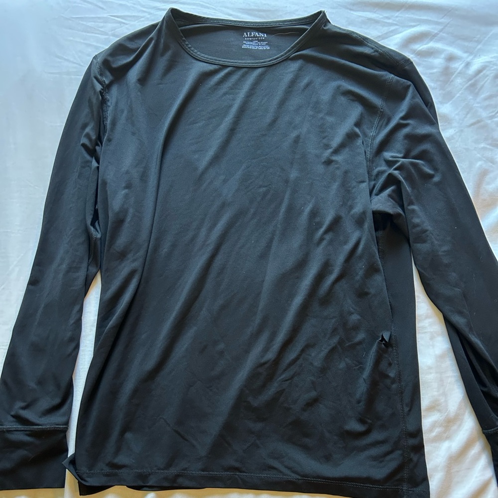 Alfani Comfortech Black Large Spandex Shirt
